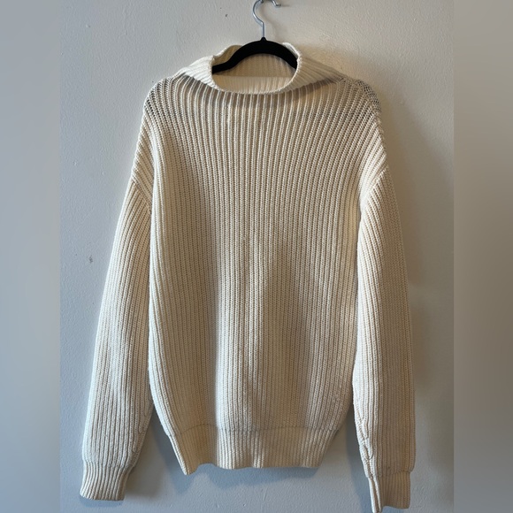 Aritzia Wilfred Montpellier Merino Wool Cream Textured Sweater Size Small - Picture 5 of 12